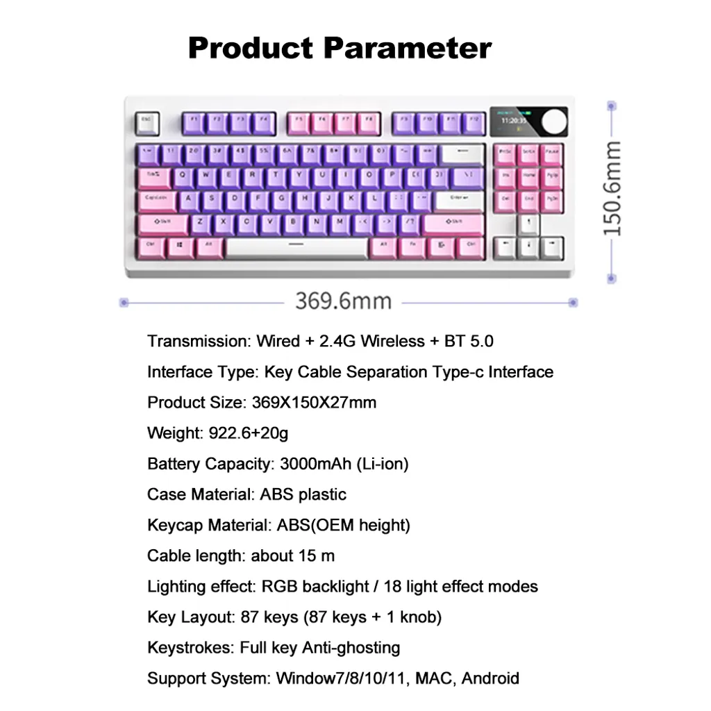 Clavier mécanique sans latence avec switchs interchangeables YK830 - 10