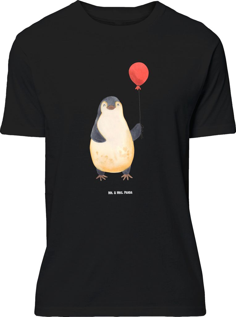 Mr. & Mrs. Panda Größe L T-Shirt Pinguin Luftballon - Schwarz - Geschenk, Kirmes, Tshirt, mit Spruch, Jahrmarkt, Shirt, Liebe, Geschenkidee