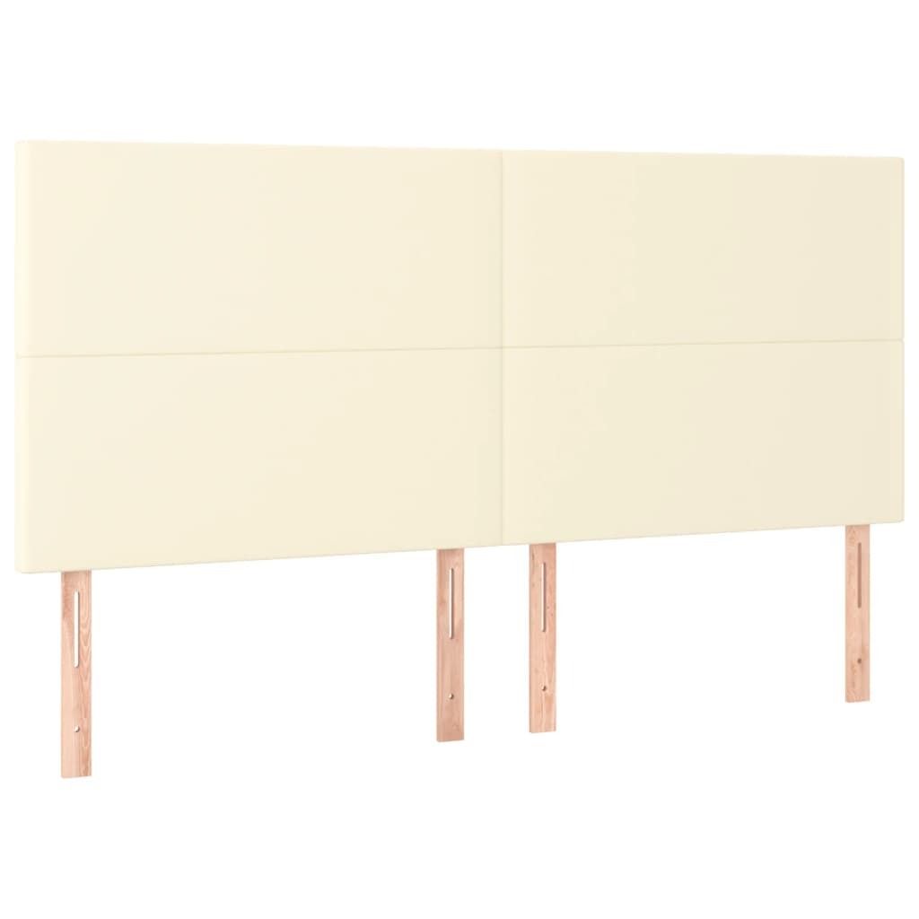 Kopfteil Creme 180x5x118/128 cm Kunstleder