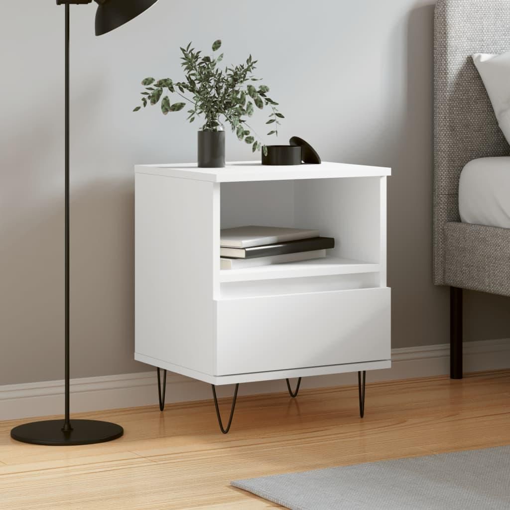 vidaXL Nachttisch Weiß 40x35x50 cm Holzwerkstoff Produktbild 