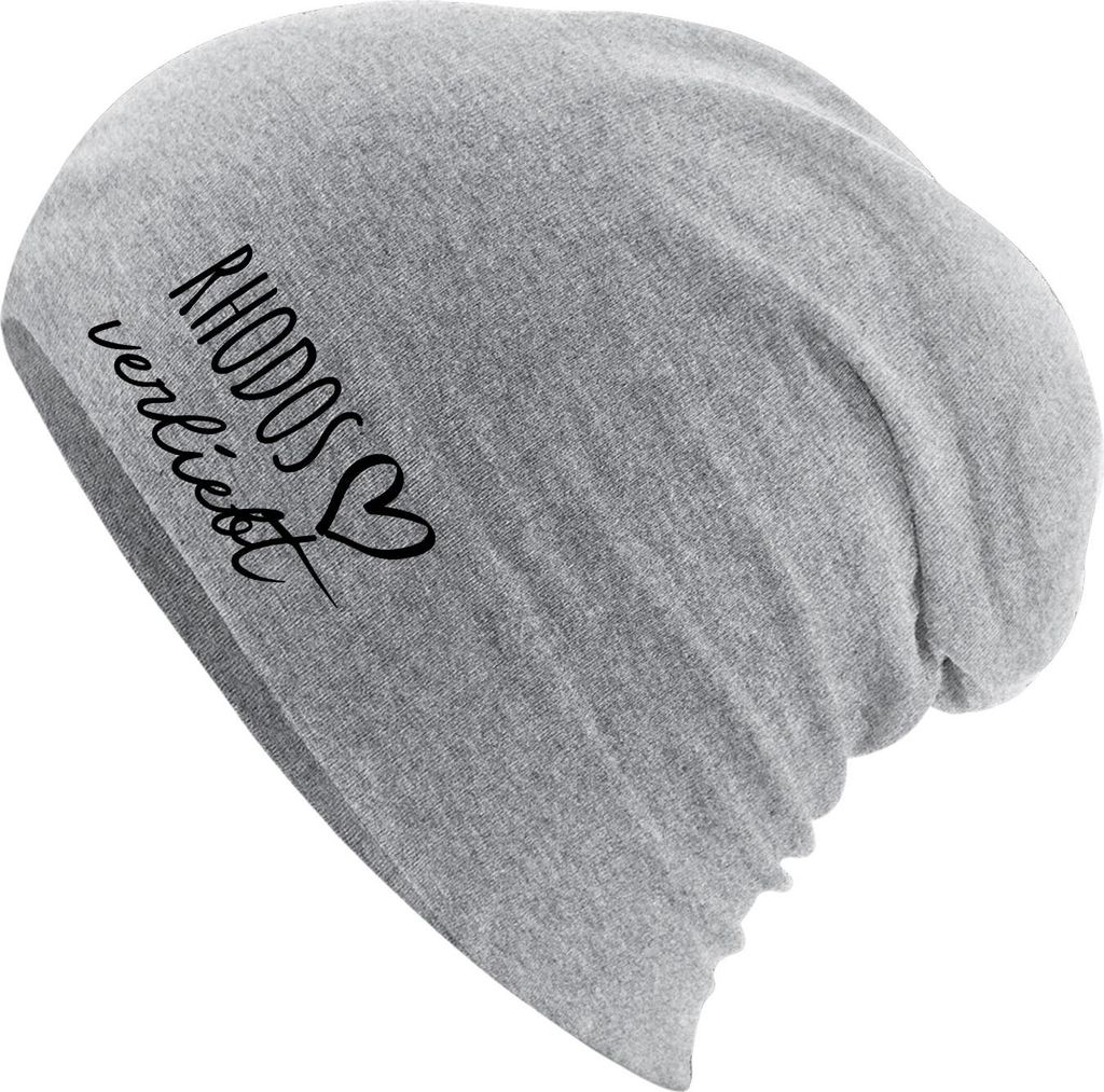 Huuraa Beanie Rhodos verliebt Heather Grey One Size Baumwolle und Elasthan Mütze Geschenkidee