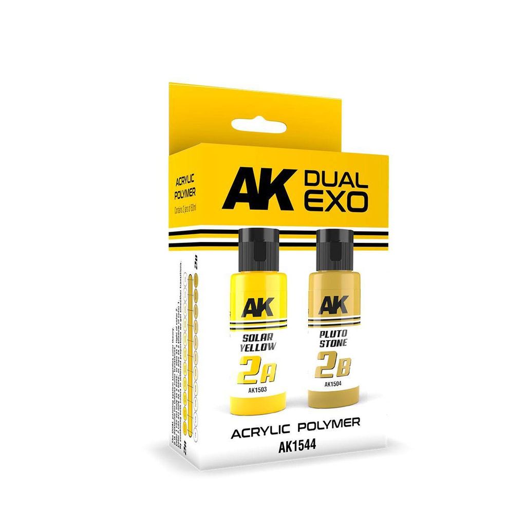 AK Interactive SOLAR YELLOW & PLUTO STONE DUAL EXO Set (2x60mL) (AK-1544)