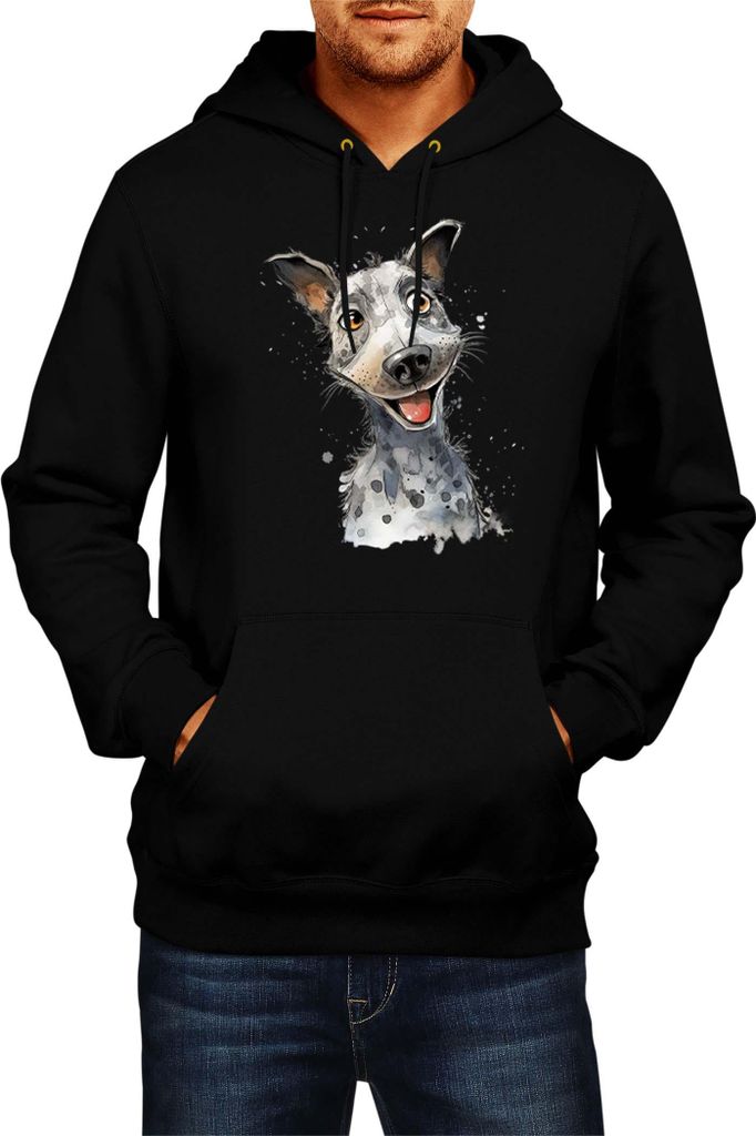 Herren Kapuzenpullover Funny Dogs Breeds Australian Cattle Dog Breed Dog Breed, Man S / Schwarz