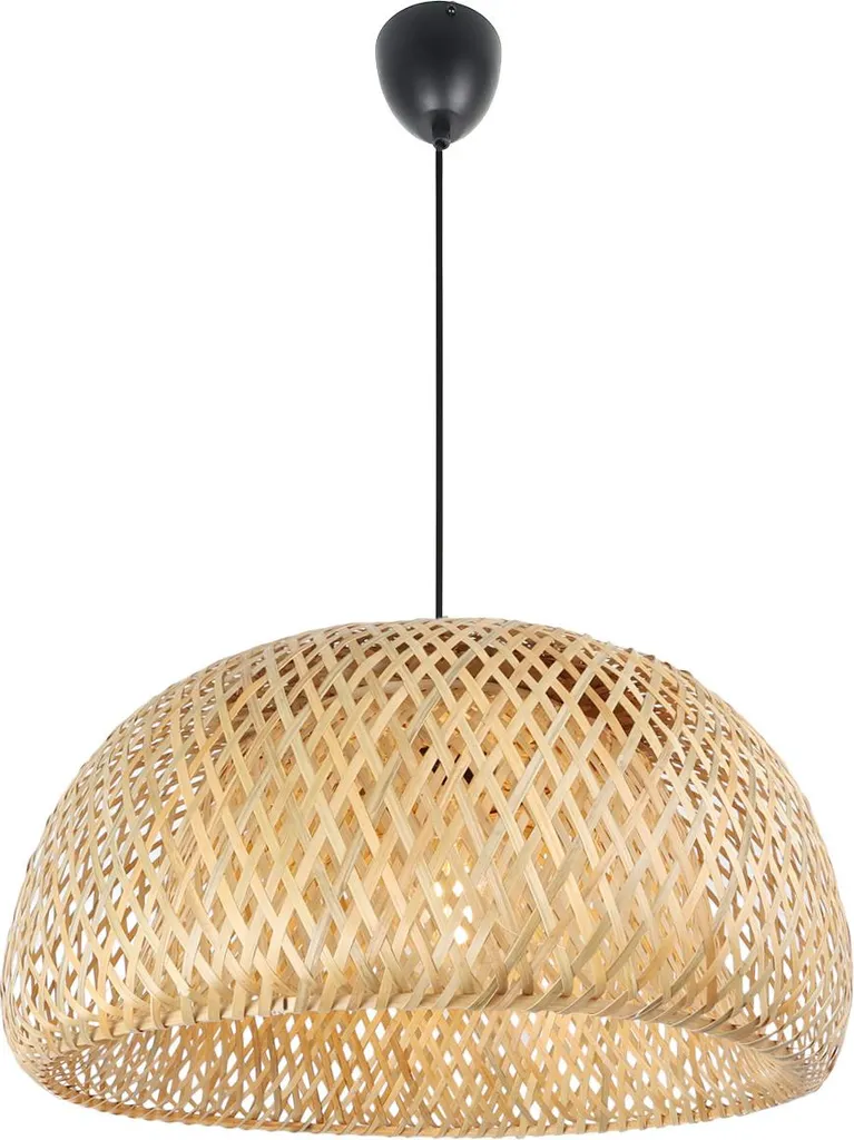 Suspension double dôme en osier OSAKA 48cm luminaire naturel artisanal