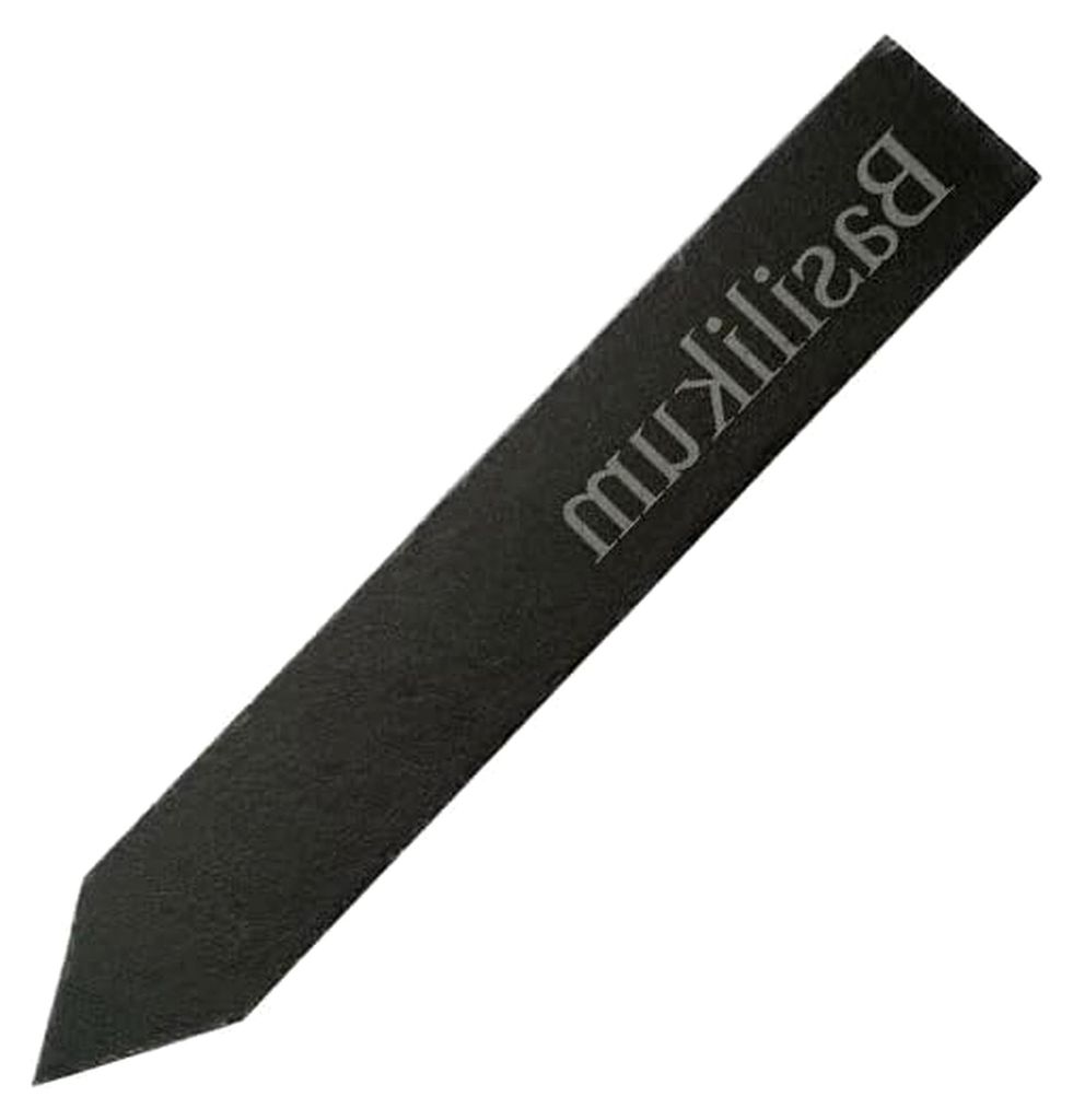 Pflanzenschild "Basilikum", Kräuterstecker aus Schiefer, ca. 19 cm, graviertes Schild aus Naturstein, für die Gartengestaltung