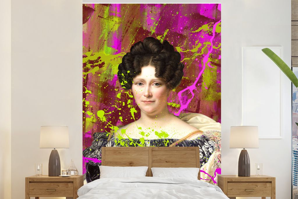 MuchoWow Fototapete für Wohnzimmer oder Schlafzimmer Wandtapete Vinyl Motivtapete Johanna Henriette Engelen - Dubois Drahonet - Neon - 200x300 c...