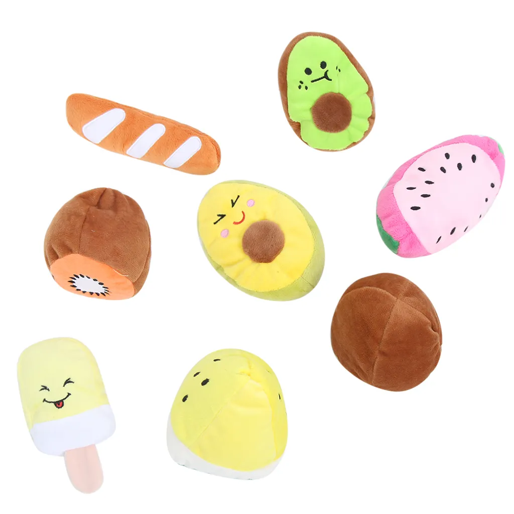 Lot de 8 jouets interactifs à mâcher pour chiot série Fruit avec sons