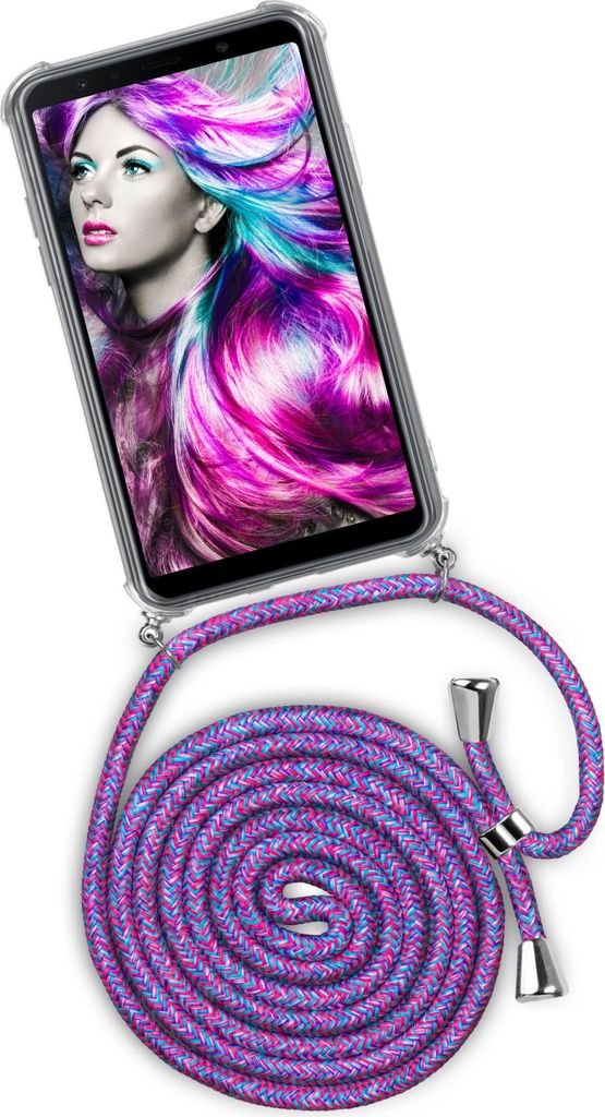 TWIST-Case + TWIST-Cord für Samsung Galaxy J4+, Farbe:Crazy Unicorn (Silber)
