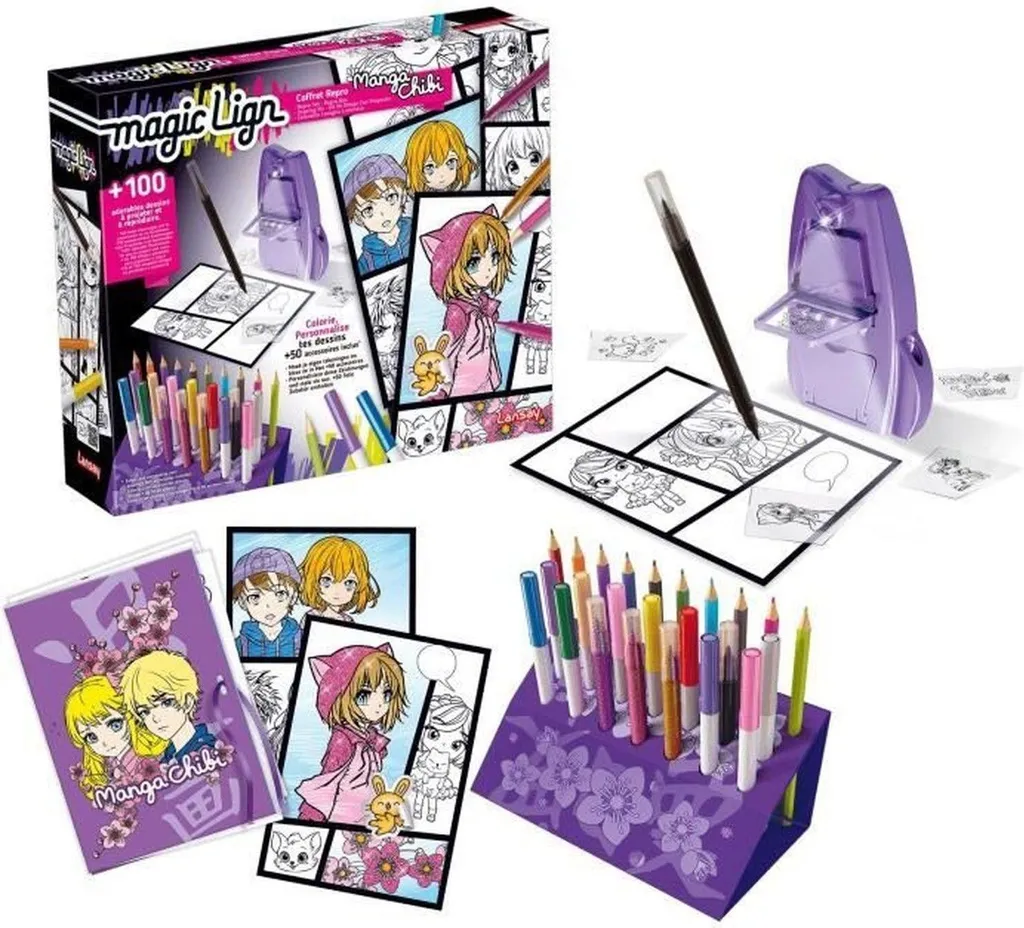 Coffret Magic Line Repro Manga Chibi 100 illustrations pour dessin