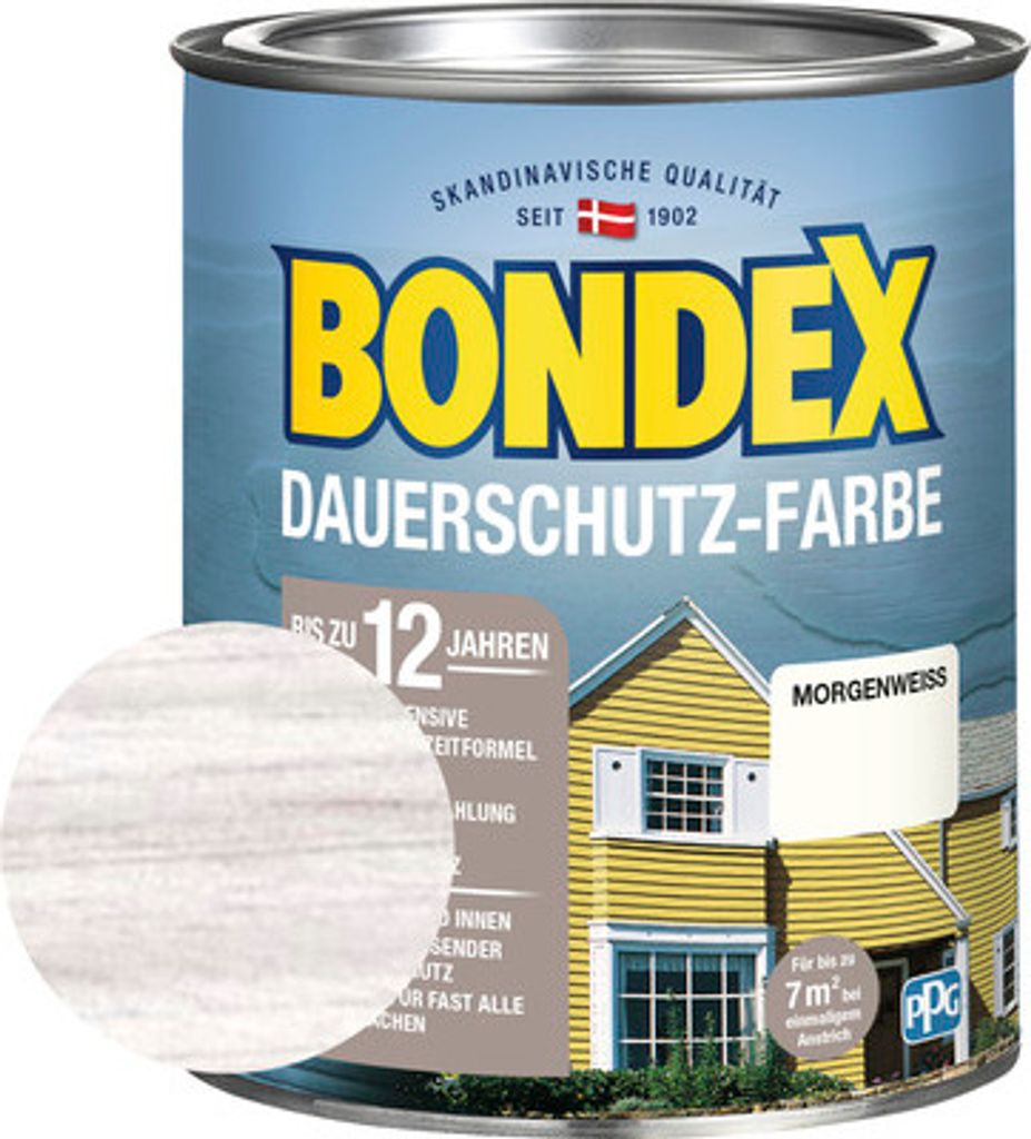 BONDEX Holzfarbe-Dauerschutzfarbe morgenweiß 750 ml Produktbild 