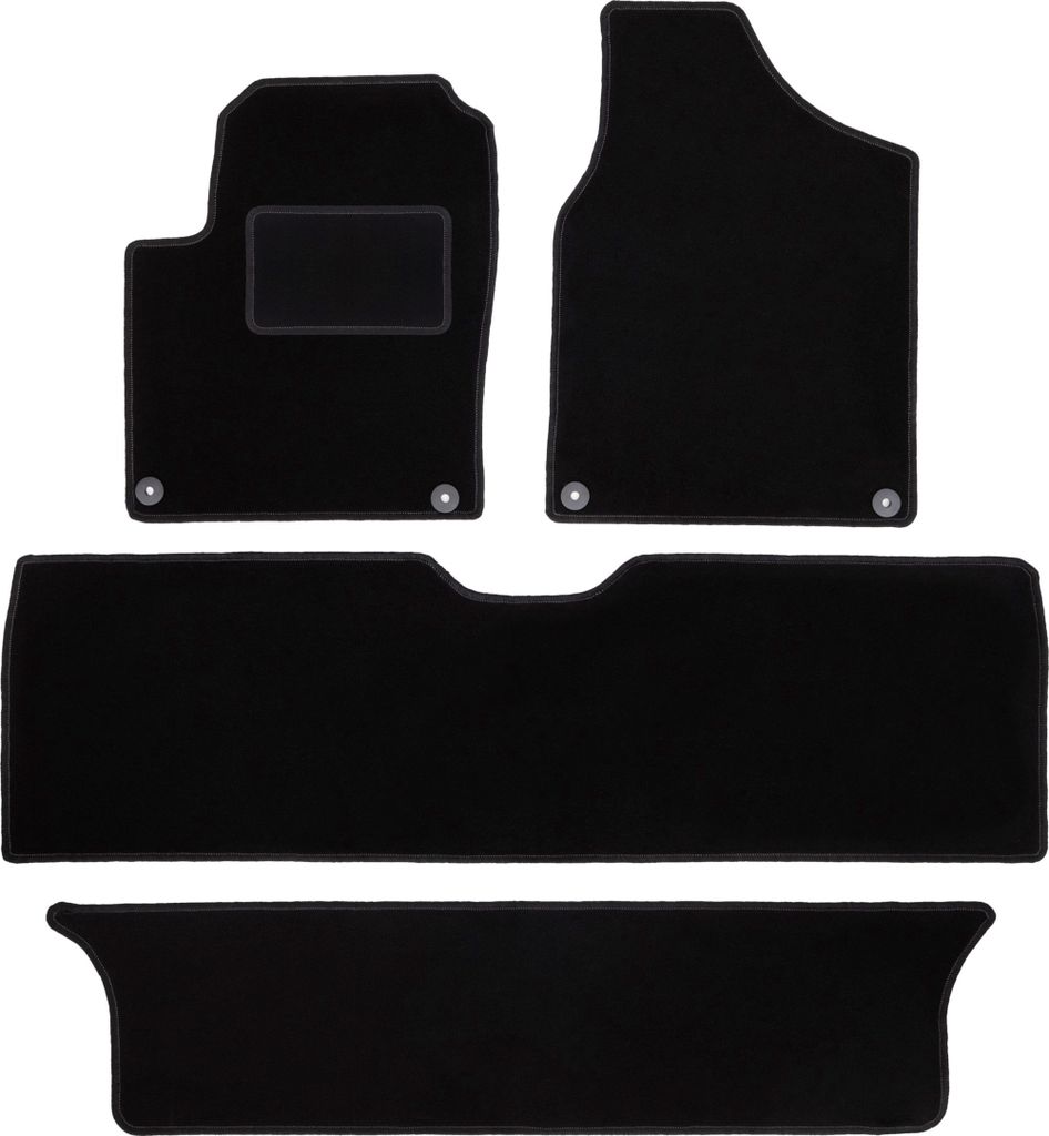 Schwarze Veloursmatten für: Seat Alhambra I Minivan (1995-2010)