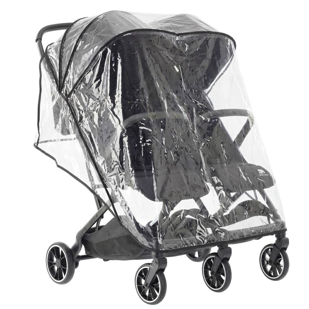 Deryan Rolo X2 Regenschutz für Doppelbuggy - Premium Regenabdeckung Kooper x2