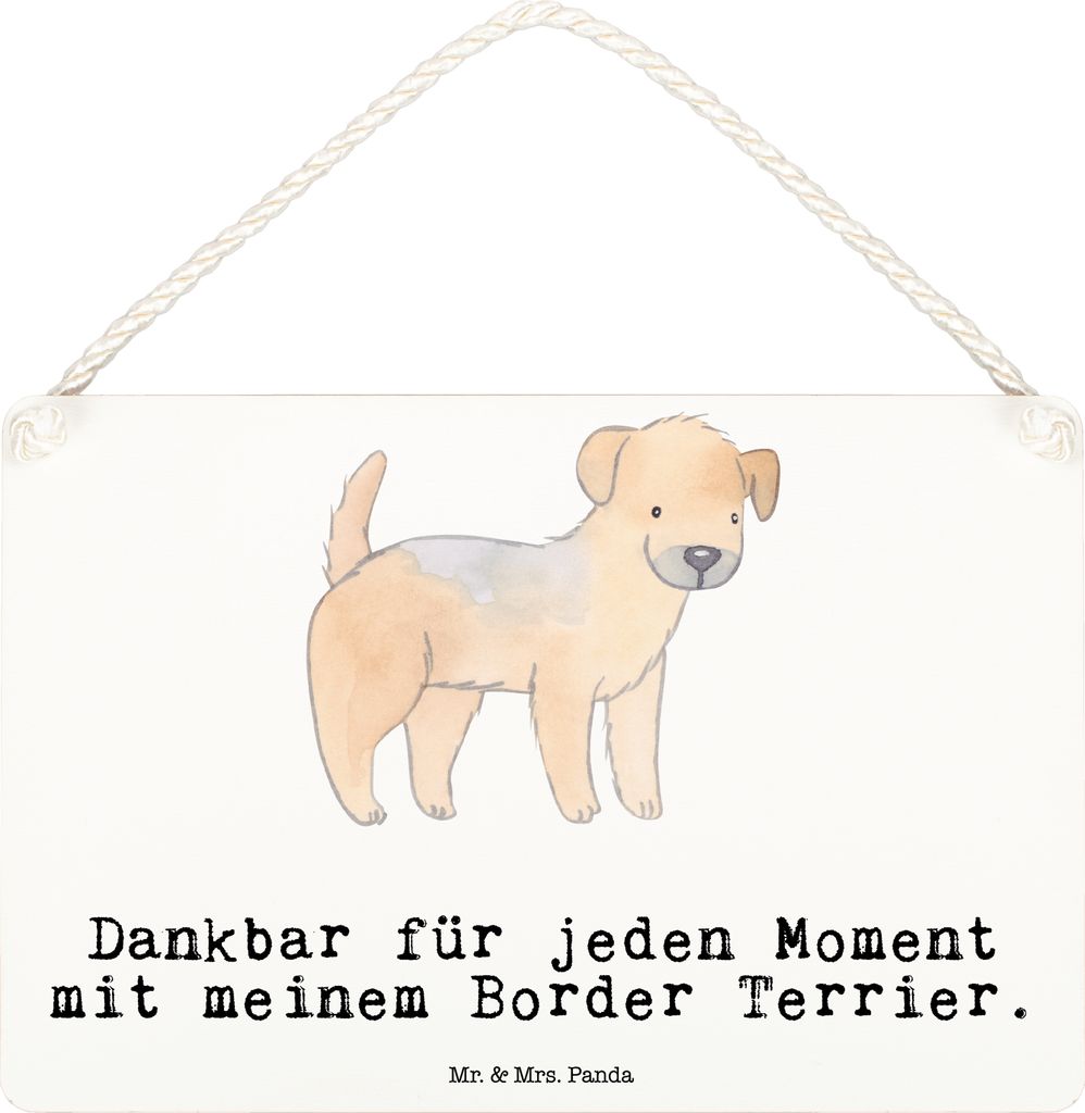 Mr. & Mrs. Panda Schild Border Terrier Moment DIN A6 - Weiß - Geschenk, wandtafel, holzbild, Holzschild, Türschild, Wandbild Holz