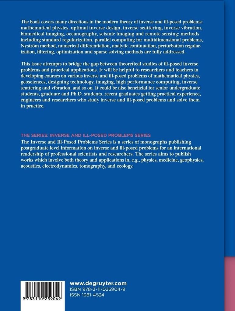 Computational Methods for Applied Inverse Problems