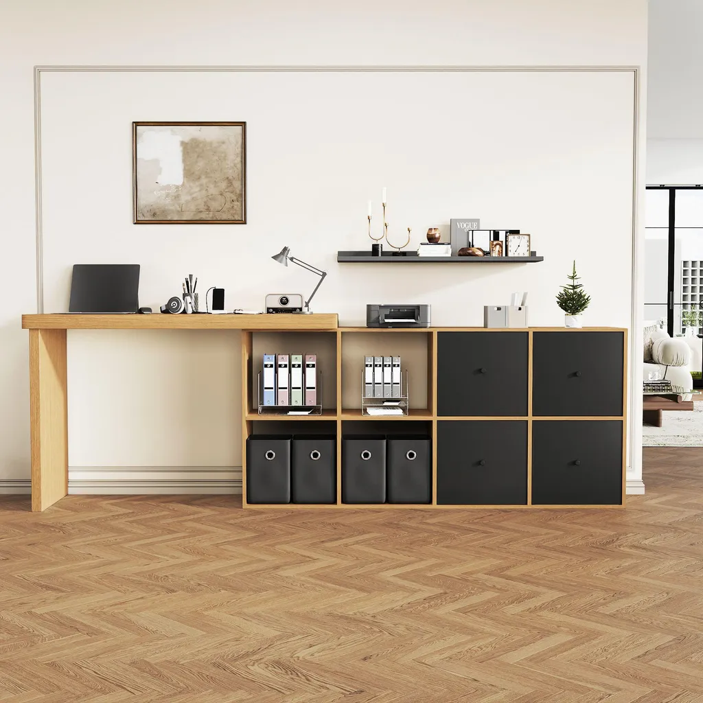 Bureau de travail pivotant pour optimiser les petits espaces en L