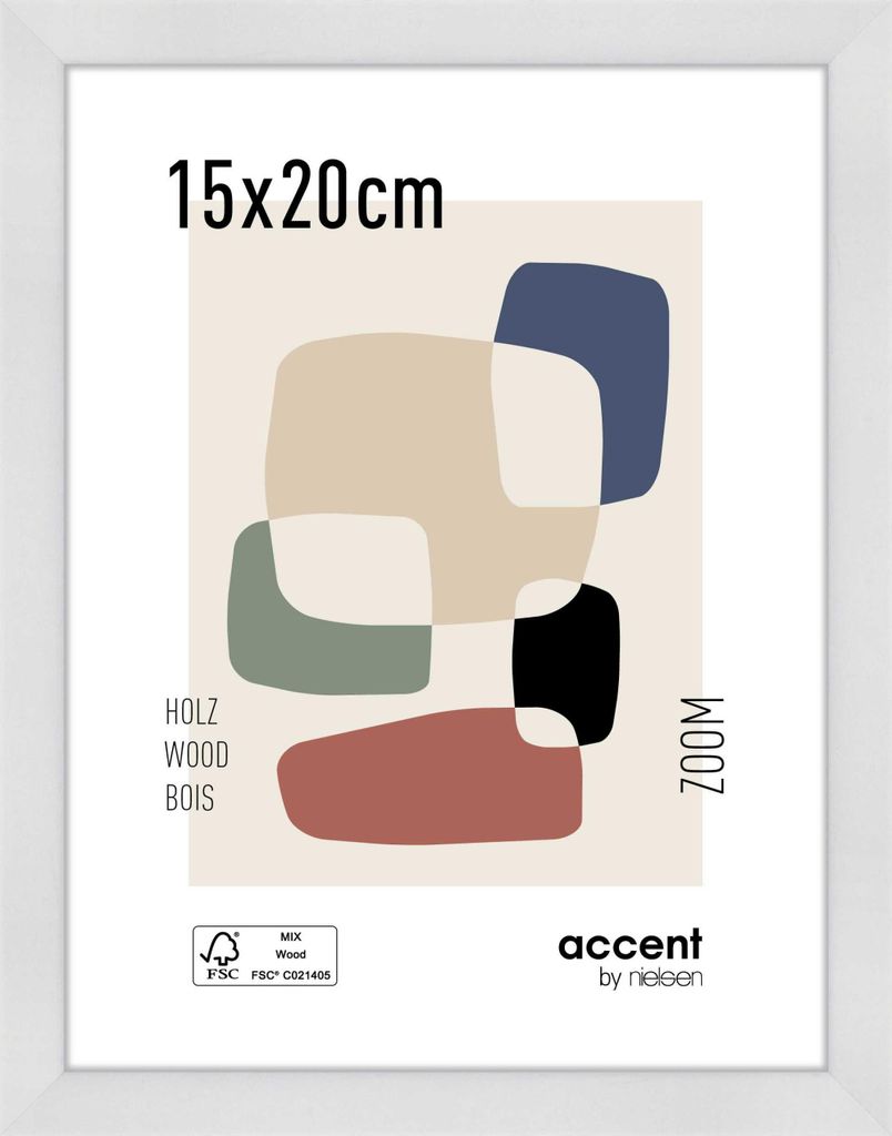 accent by nielsen Holz Bilderrahmen Zoom, 15x20 cm, Weiß
