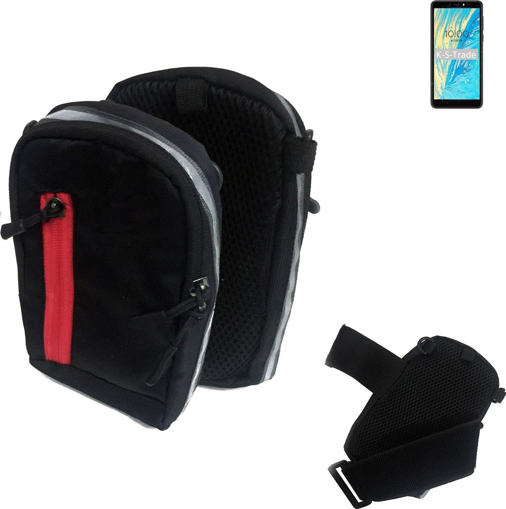 K-S-Trade Outdoor Gürteltasche Holster Umhängetasche kompatibel mit BQ Mobile BQ-5740G Spring schwarz Handy Tasche Case travelbag Schutz Hülle