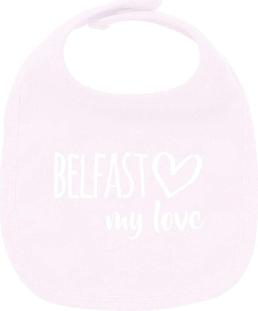 Huuraa Unisex Babylatz Belfast my love Geschenk Babypink Baumwolle Belfast Mitbringsel