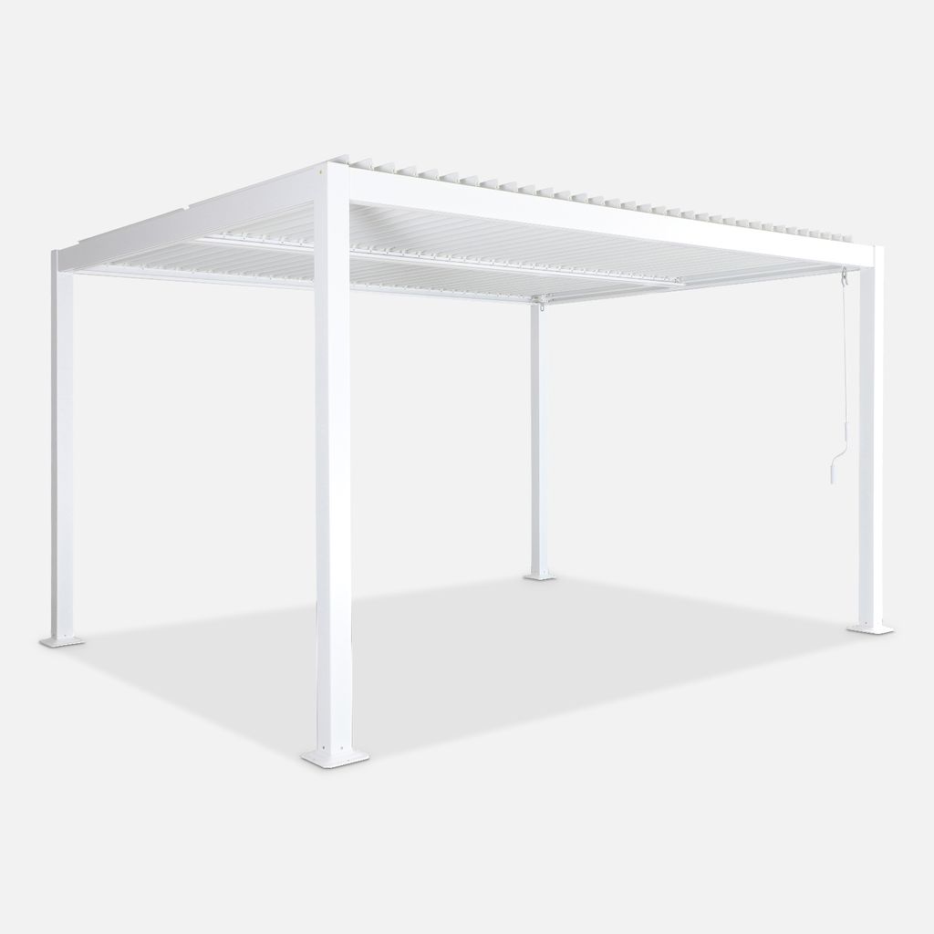 Pergola bioclimatica 3x4m in alluminio e acciaio, lamelle Immagine del prodotto 