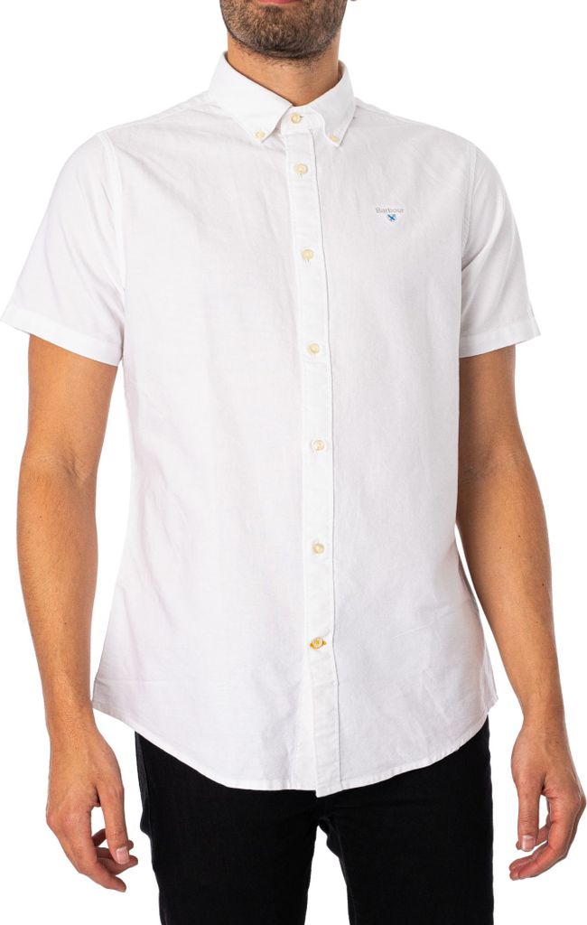 Barbour Maßgeschneidertes Oxtown-Hemd mit kurzen Ärmeln, Weiß XXL