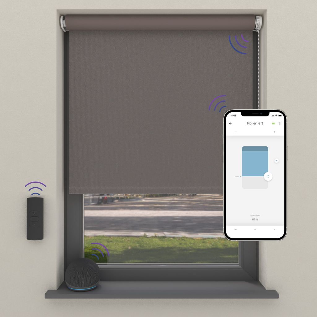 Cocoon Home Elektrisches Rollo 210x190 - Verdunkelnd - Smart - Samt Taupe
