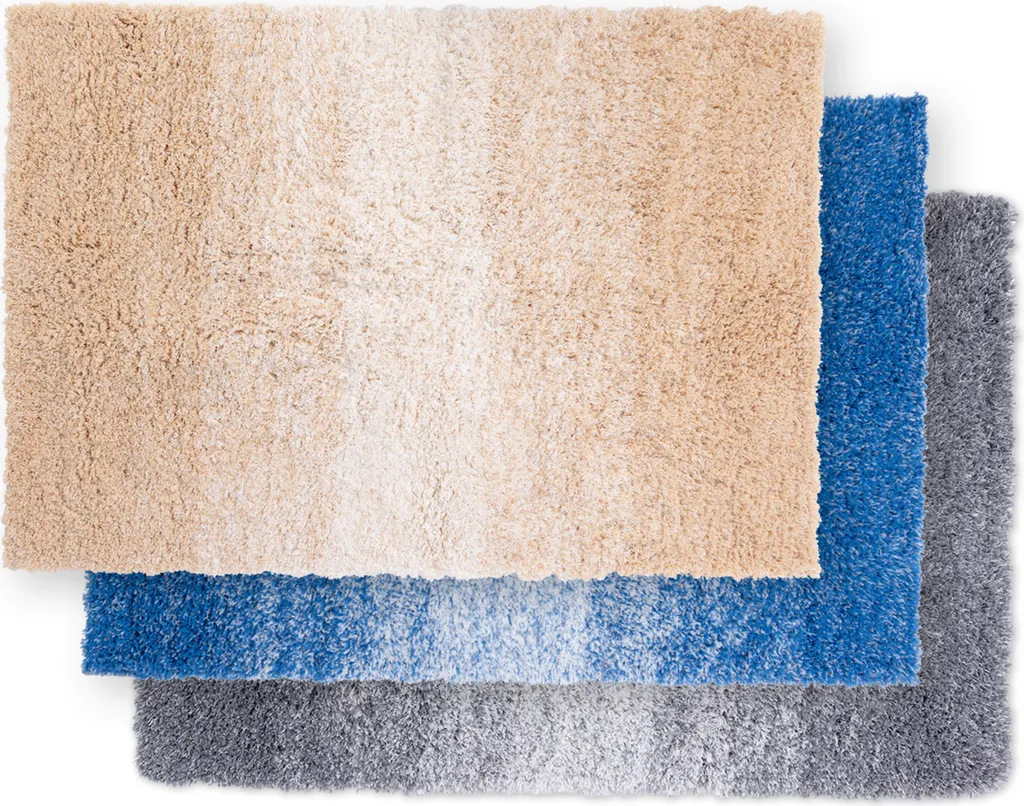 Tappeto da bagno Wave Antiscivolo e ad asciugatura rapida grigio/bianco 50x80 cm