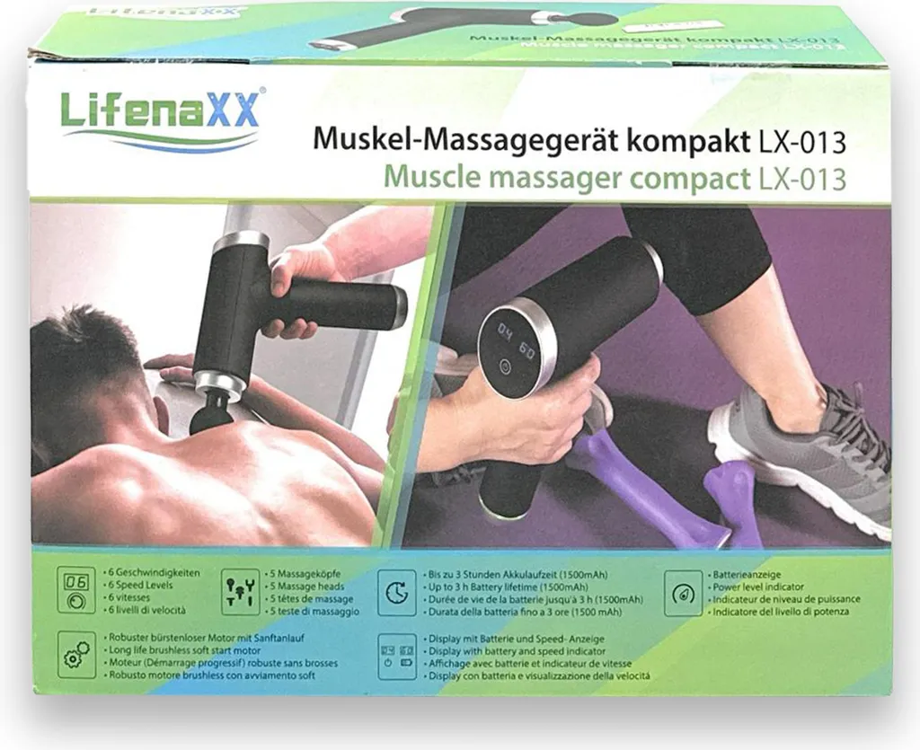 Technaxx LX 013 Pistolet de Massage Performant à 6 Vitesses Noir - 10