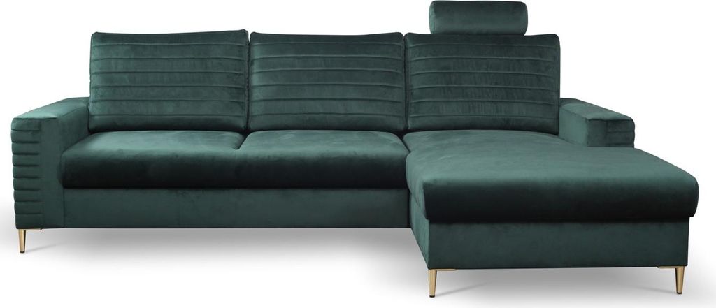 Schlafsofa mit Stauraum TIMMINS - grün, rechte Ecke
