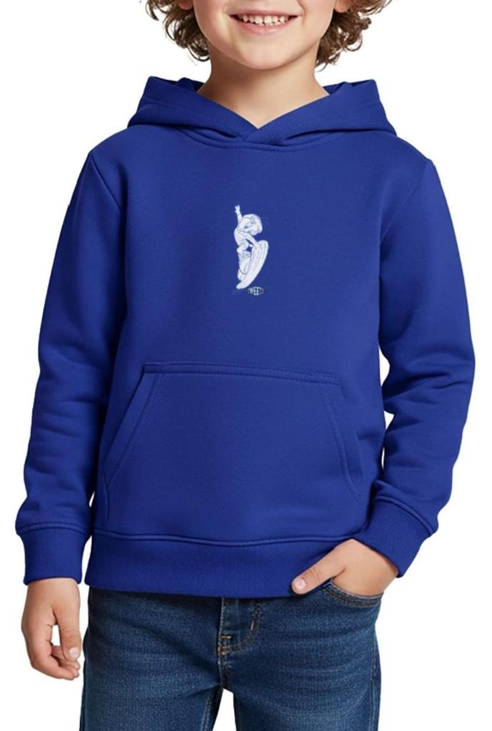 Spreadshirt Looney Tunes Tweety Mit Snowboard Kinder Premium Hoodie, 122/128 (6 Jahre), Royalblau