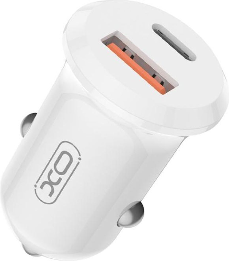 XO CC69 Auto-Schnellladegerät 30?W mit USB-A & USB-C, Weiß