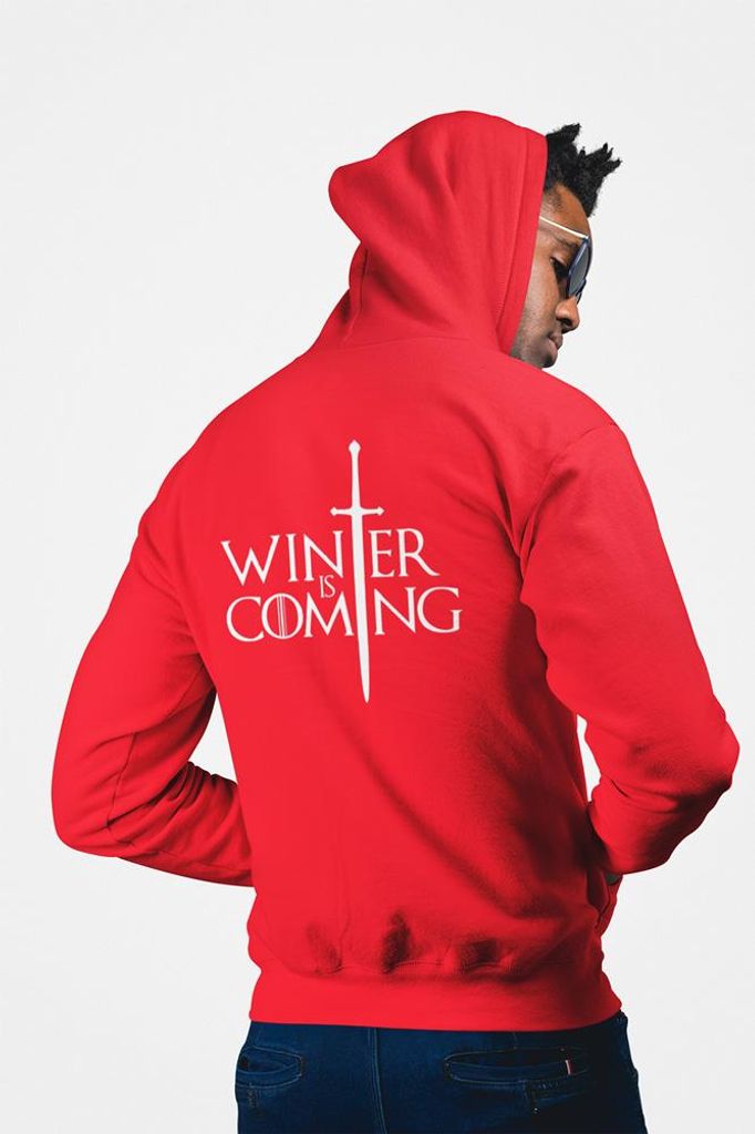 D&B Unisex Hoodie ZIPMO00104 Winter Is Coming Rot-Größe 3XL