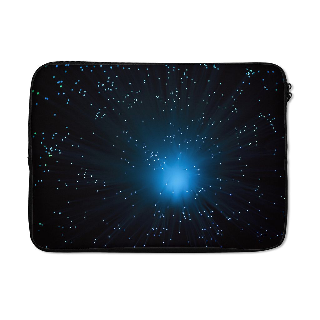MuchoWow Laptop Hülle 13 Zoll Blaues Glühen vor schwarzem Hintergrund Laptoptasche - Laptophülle - Sleeve - Rundumschutz