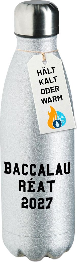 Huuraa Trinkflasche Baccalauréat 2027 Abschluss Frankreich 500ml Silver Edelstahl Wasserflasche Trinkflasche Geschenkidee