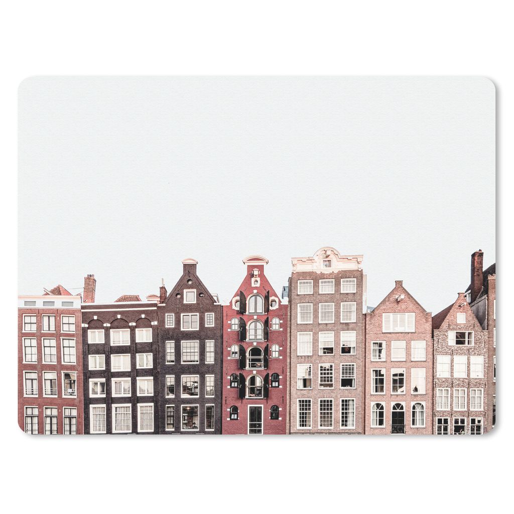 MuchoWow Mauspad Mousepad Amsterdam - Architektur - Häuser - Straße 40x30 cm - Mousepads - Maus Mat - Pad - Mausunterlage - Anti Rutsch