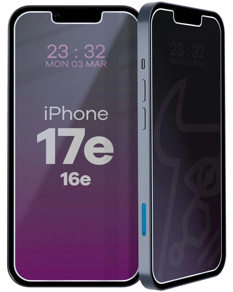 Hybridglas mit Privatschutzfilter für iPhone 17e / 16e, Bizon Glass Mule Shadow, Matt