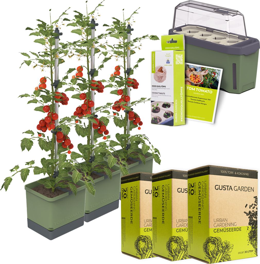 Gusta Garden Tomaten-Power-Set 9-teilig dunkelgrün