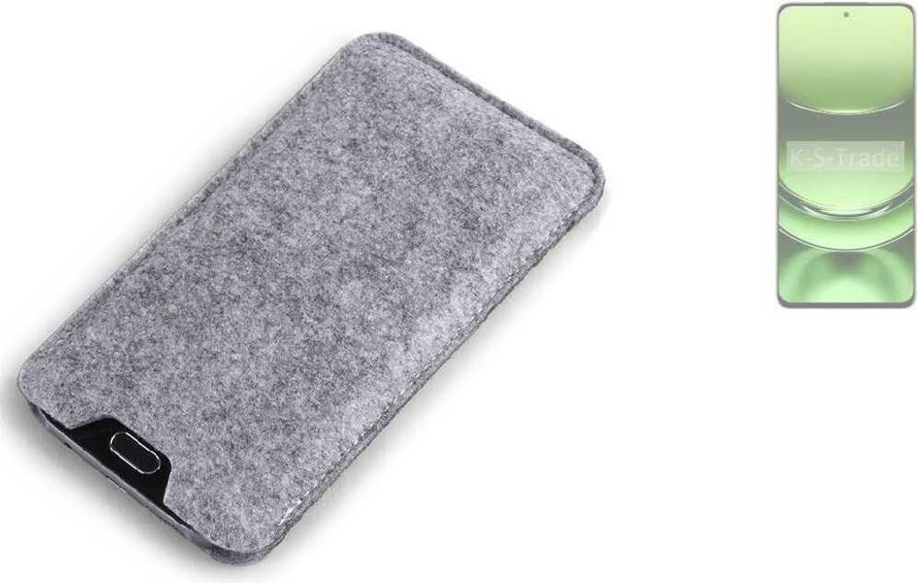K-S-Trade Filz Handyhülle kompatibel mit Realme Narzo 70 Turbo 5G Schutzhülle Filztasche Filz Tasche Case Sleeve Handy Hülle Filzhülle grau