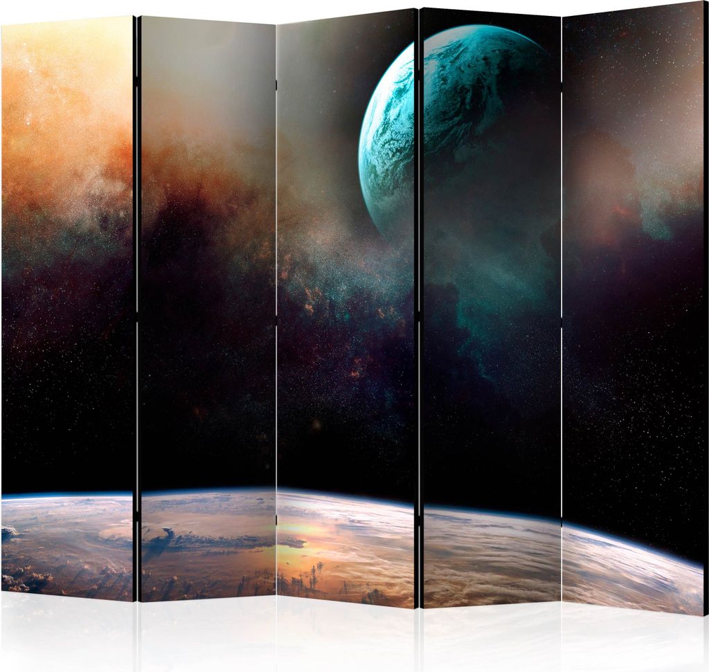 Akusticher Raumteiler Erde Foto Paravent 225x172 cm beidseitig auf Vlies-Leinwand bedruckt Akustikschaum Trennwand Spanische Wand Sichtschutz Home ...