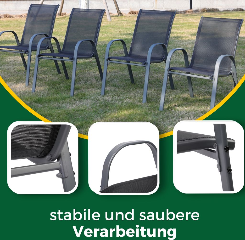 Zahradní židle Albatros sada 4 ks Kuba - stohovatelné Obrázek produktu 5