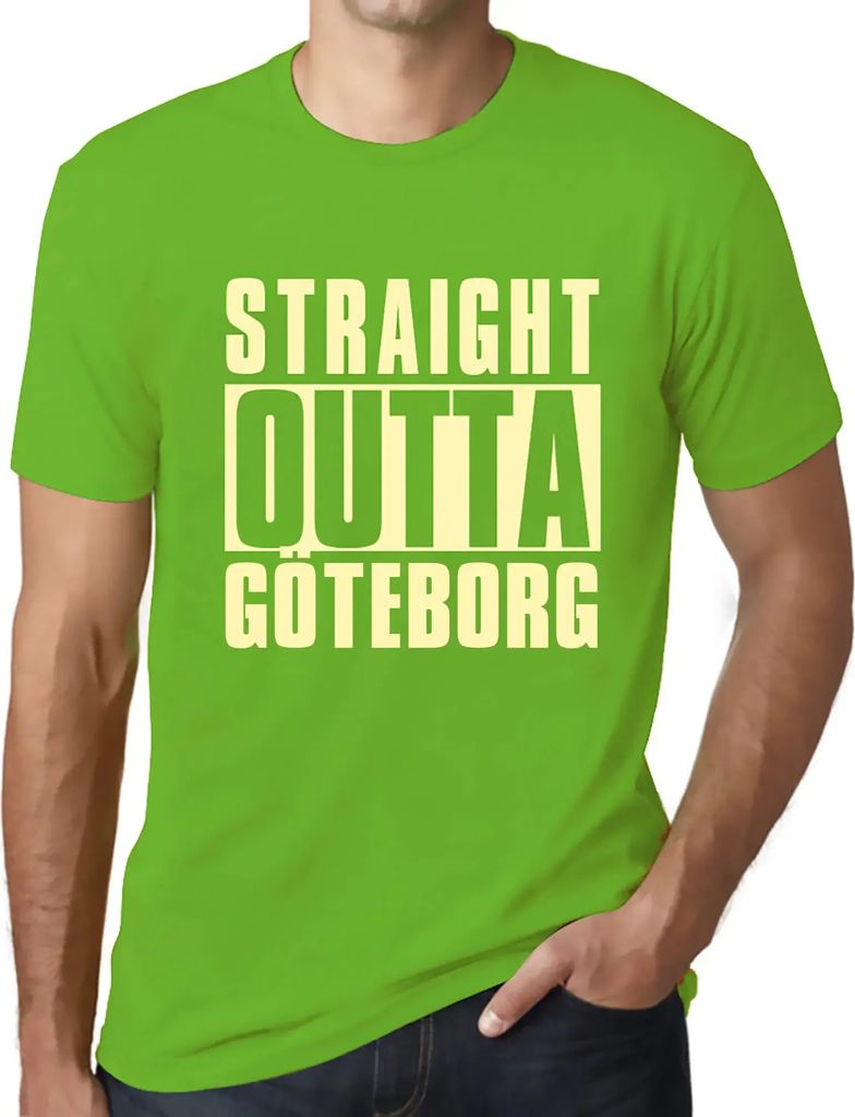 Herren Grafik T-Shirt Straight Outta Göteborg Öko-Verantwortlich Vintage Jahrgang Kurzarm Lustige Druck Geburtstag Geschenk Mann
