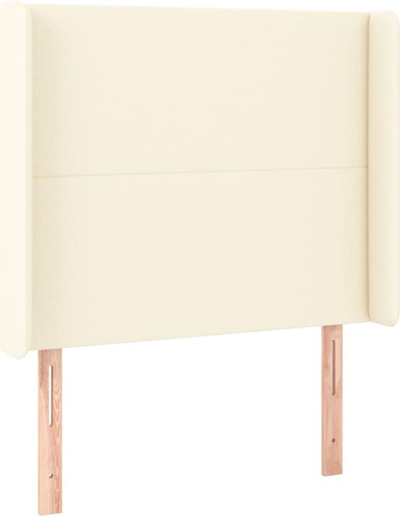 vidaXL Kopfteil mit Ohren Creme 103x16x118/128 cm Kunstleder