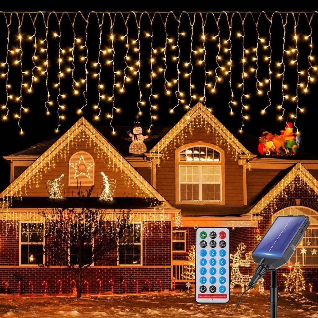 SALCAR Eisregen Lichterkette Solar Außen, 15.6M 480er LED Produktbild 
