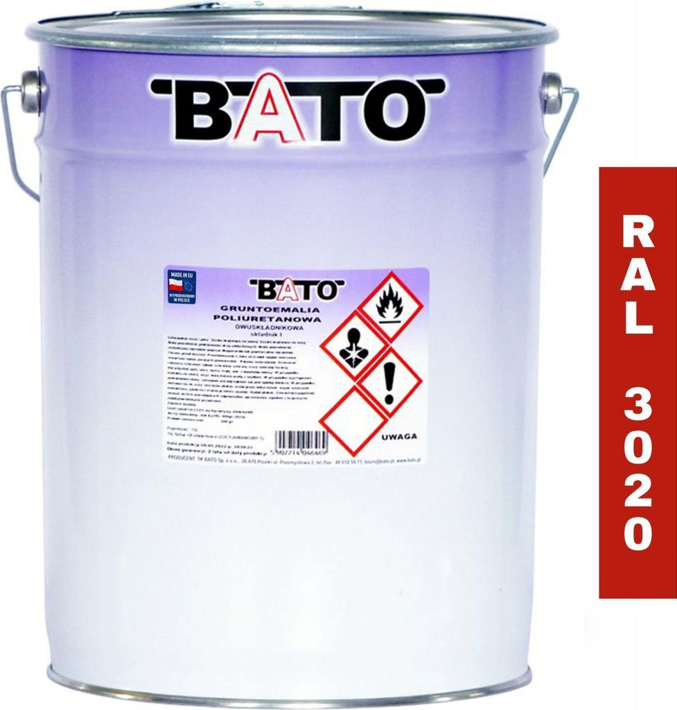 Zweikomponentige Polyurethan-Grundierung Rot Ral 3020 A 13,3 L (12,3 L Farbe + 1 L Härtungsmittel)