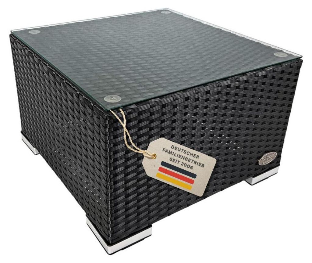 Beistelltisch Schwarz Polyrattan Outdoor 50x50x32 cm, als Produktbild 