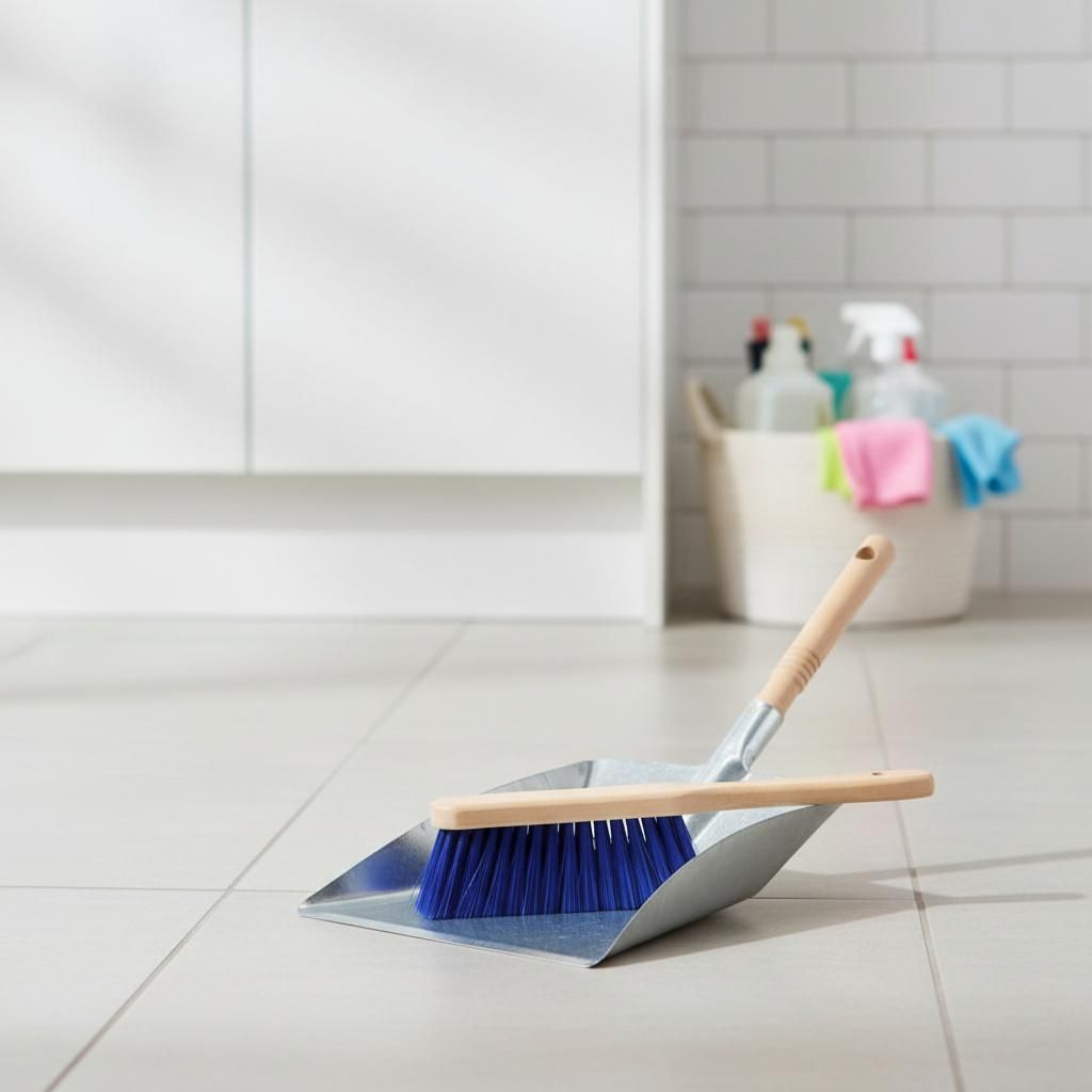 BADfabrik24 Kehrschaufel-Set mit Handfeger - Kehrblech verzinkt & feuerfest Handfeger aus Buche-Holz - Schaufel & Feger klein für Holzofen - Kehrb...