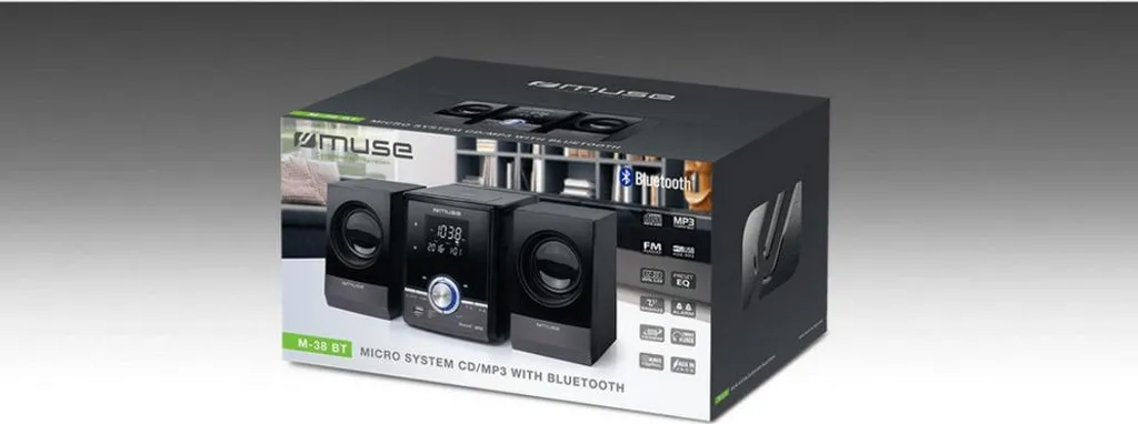 Micro-chaîne Bluetooth 10W Muse M38BT : Son Stéréo et Lecture USB MP3 - 4