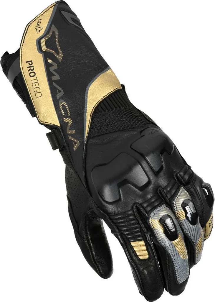 Gants moto Macna Protego Femme Noir et Or Taille L - Protection CE