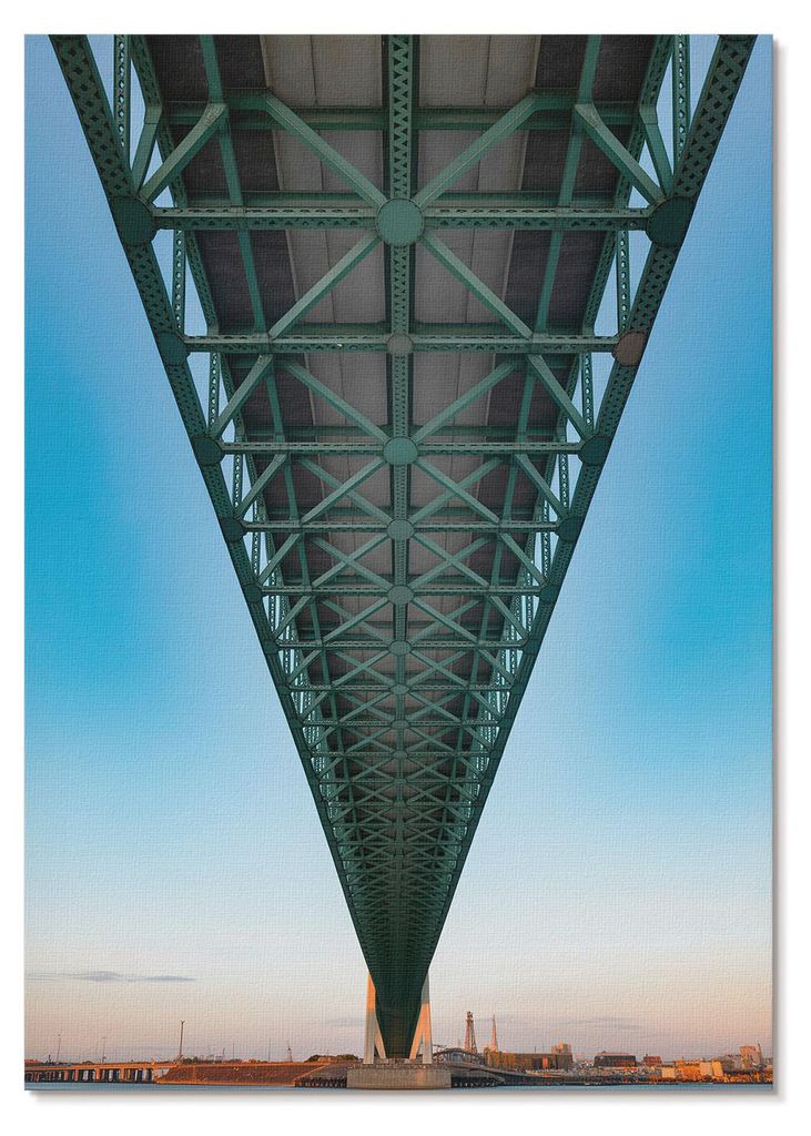 POSTER - 29x42 cm (A3) - Karo - Symmetrie der Fachwerkbrückenkonstruktion Modernität - Wandbild für Wohnzimmer Schlafzimmer & Flur, Modernes Pos...