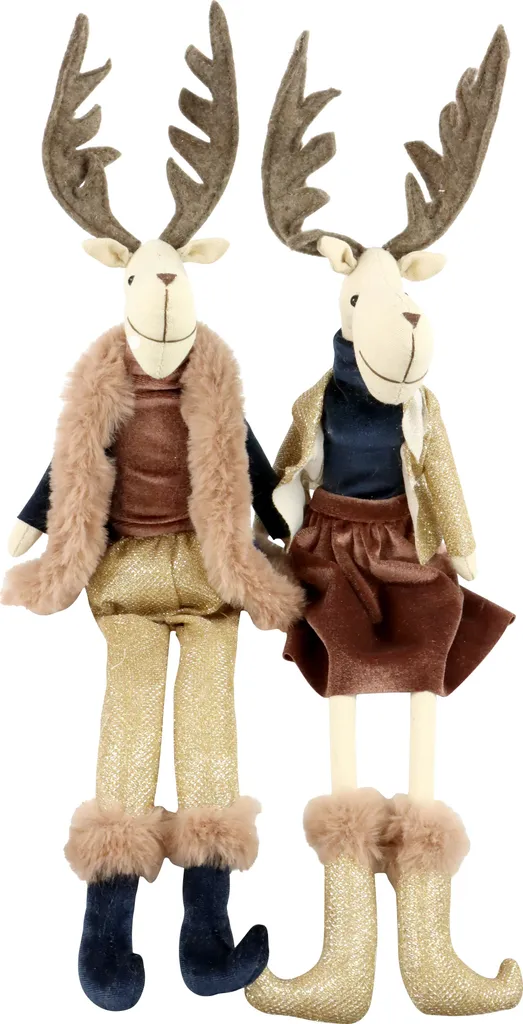 Couple d'Électros Déco en Bois et Coton Design Chic Glamour 47cm x2