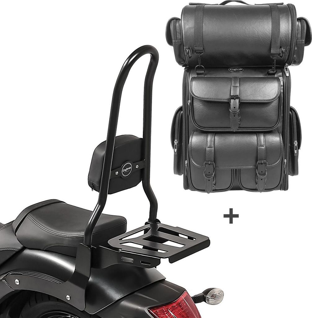 Sissybar XL3 + Hecktasche LX für Kawasaki Vulcan S / Café 15-25 mit Ge